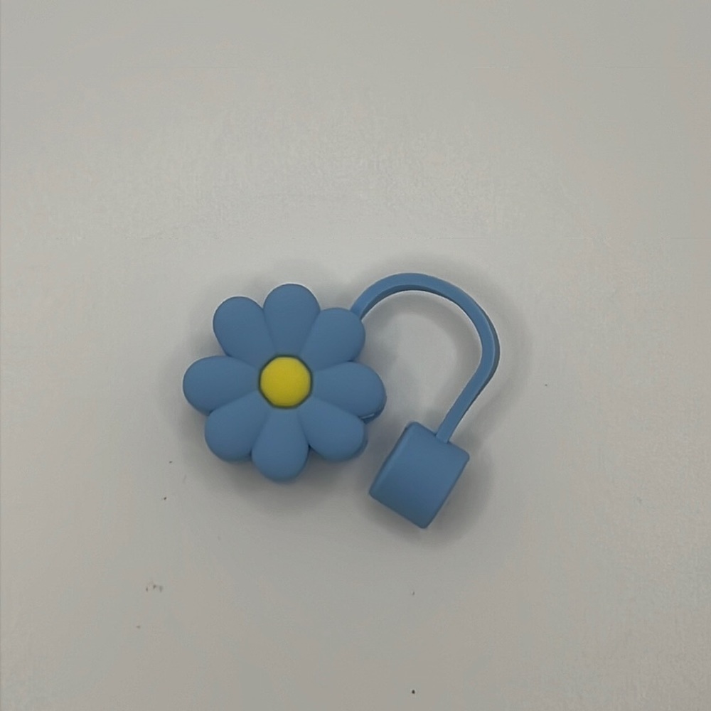Stanley Silicone blue flower straw topper